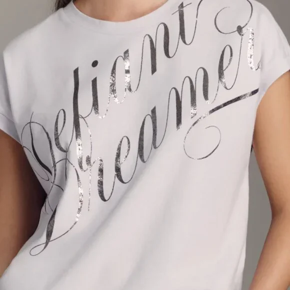 NWT By Anthropologie Foil Graphic Muscle Tee - Picture 4 of 4